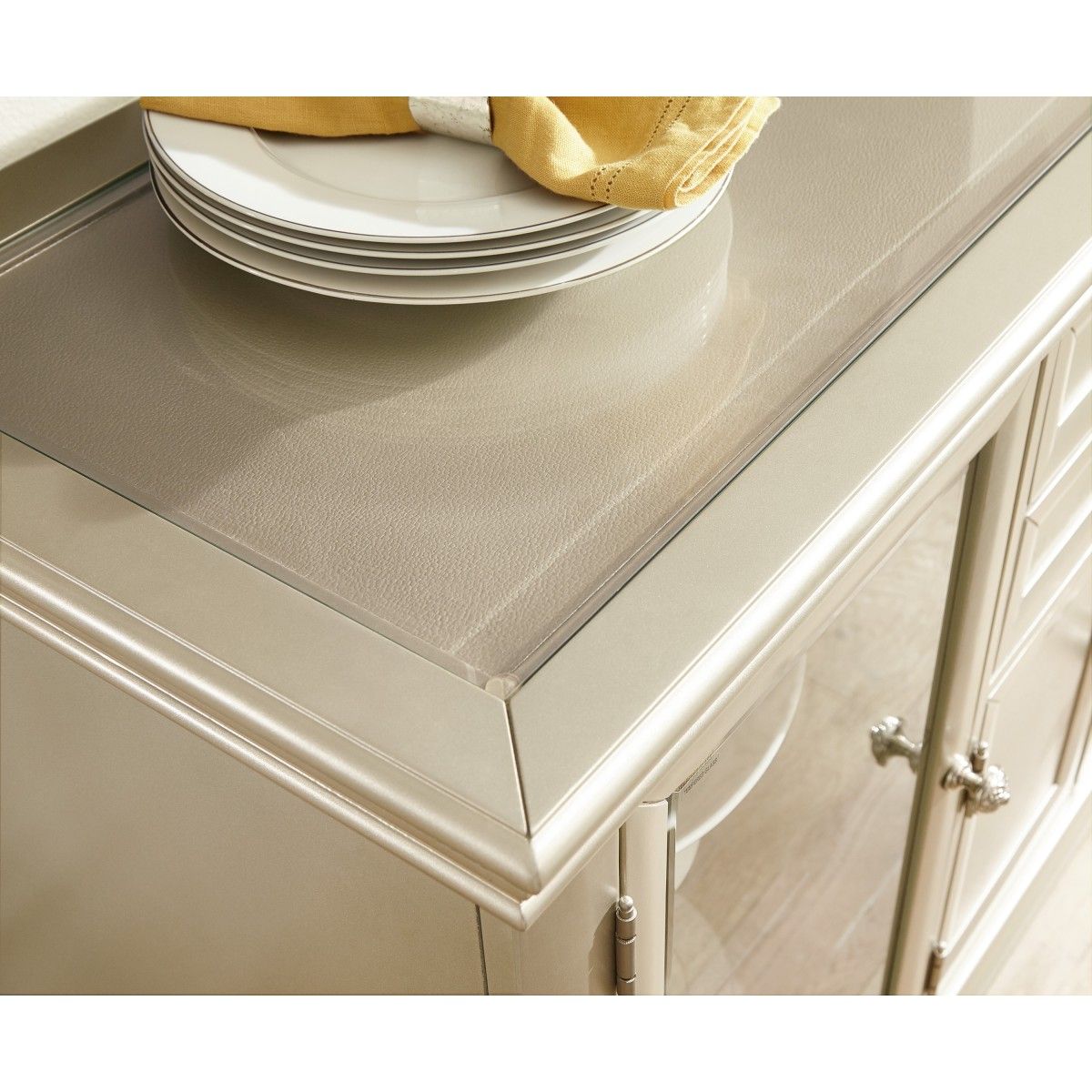 Celandine - Server WIth Glass Insert - Gold / Silver / Champagne