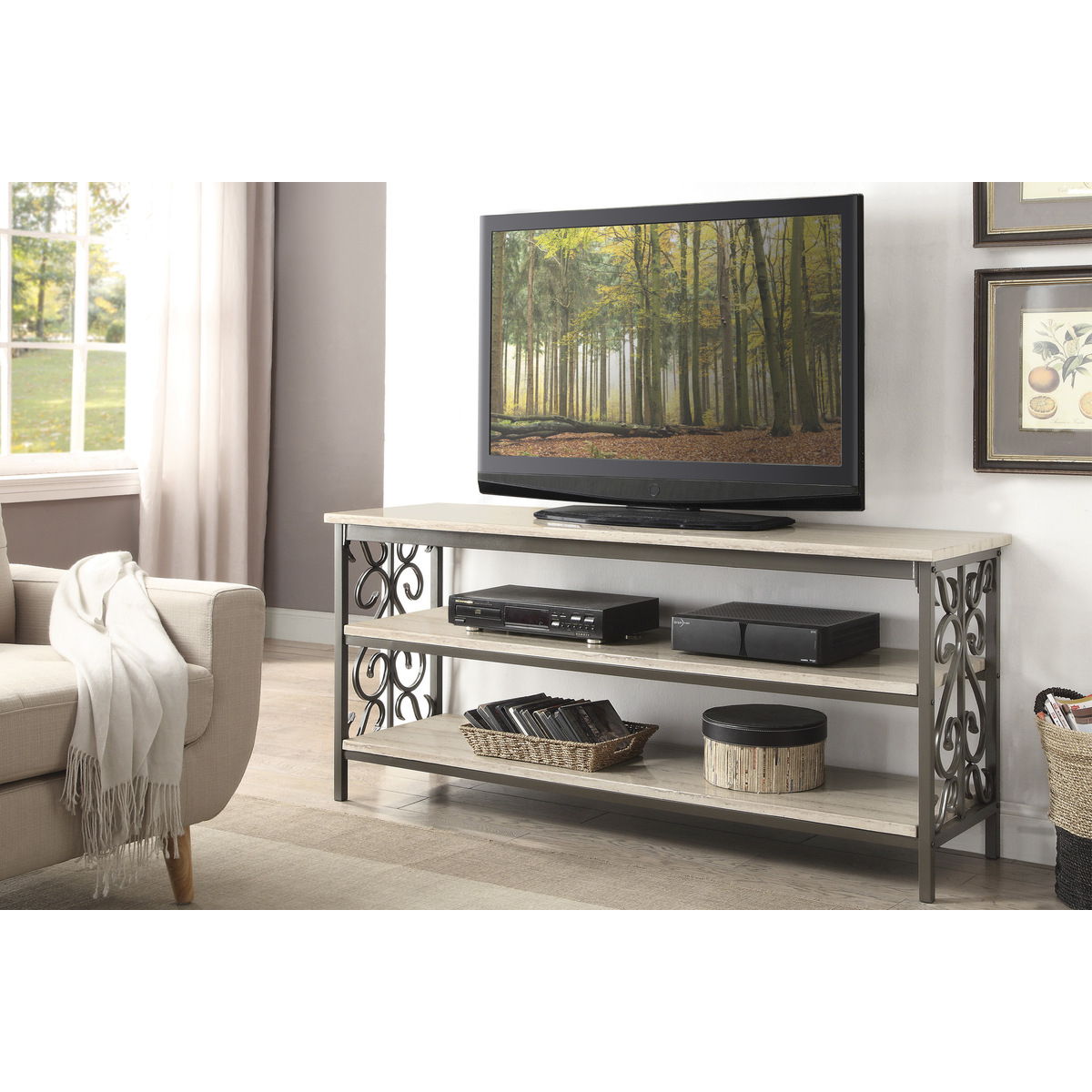 Fairhope - TV Stand/Sofa Table - Beige / Black