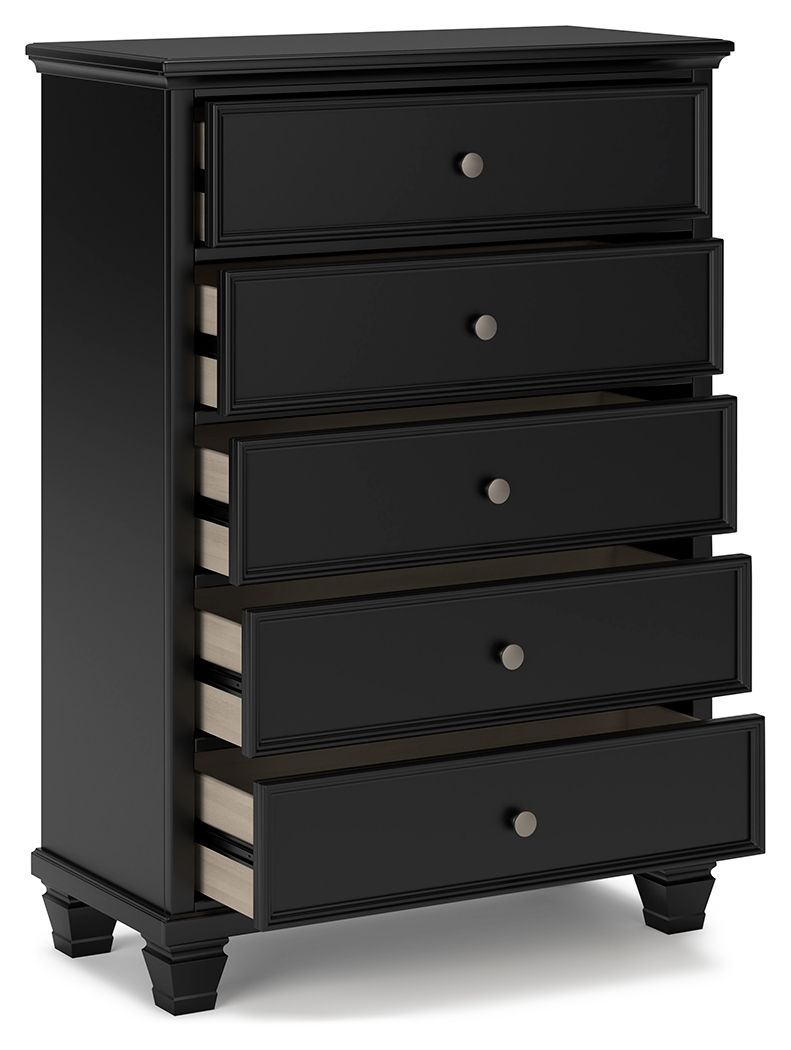 Lanolee - Five Drawer Chest - Black