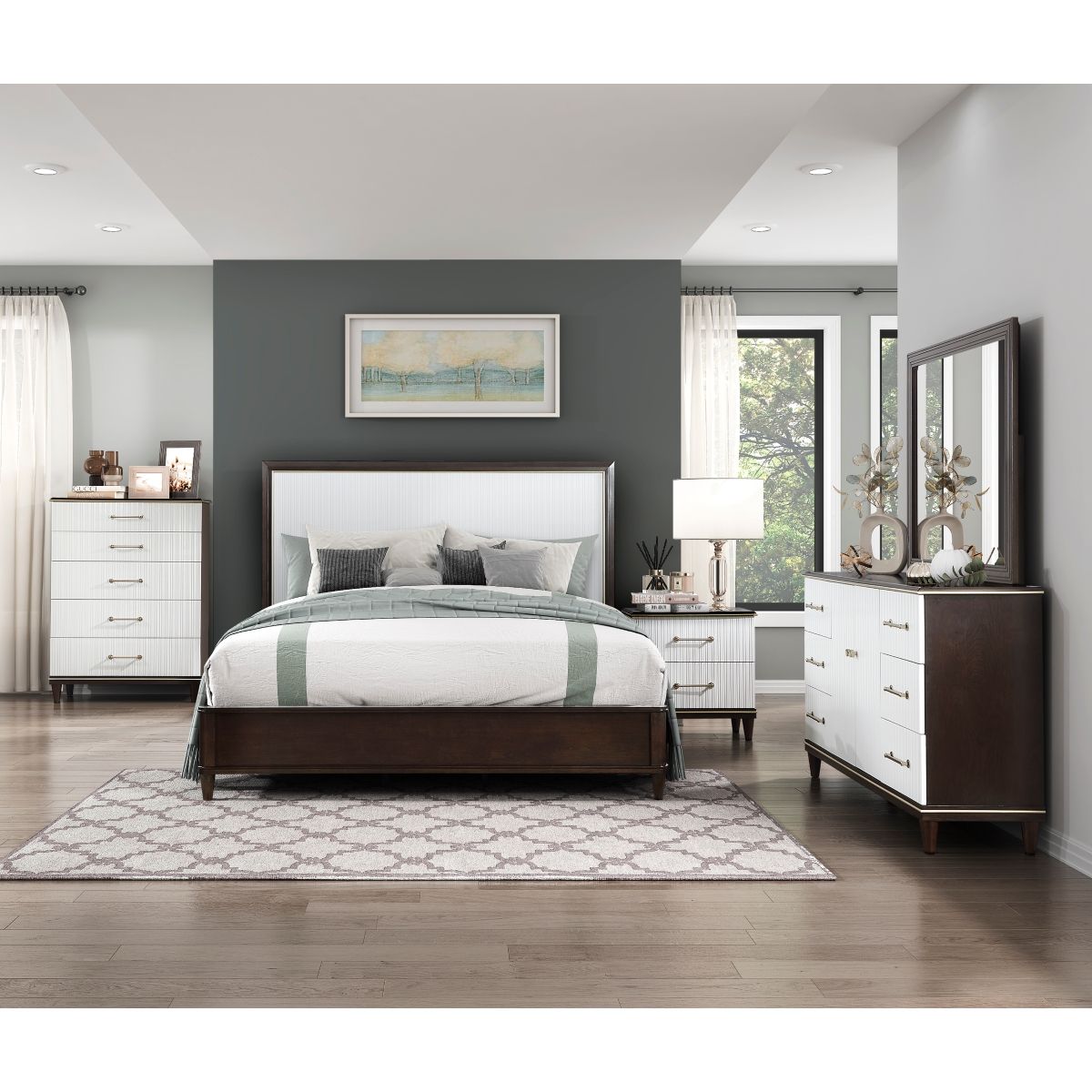 Niles - Nightstand - White / Cherry