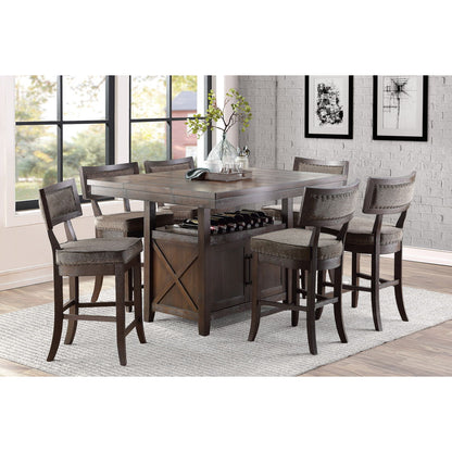 Oxton - Counter Height Table With Storage Base - Brown