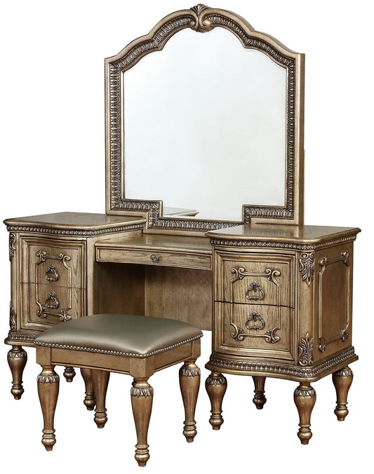 B02011 - 2 Piece Vanity Set (Base And Mirror) - Platinum