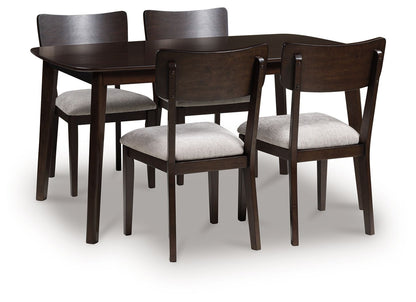 Dantenton - Dining Room Table Set (Set of 5) - Merlot