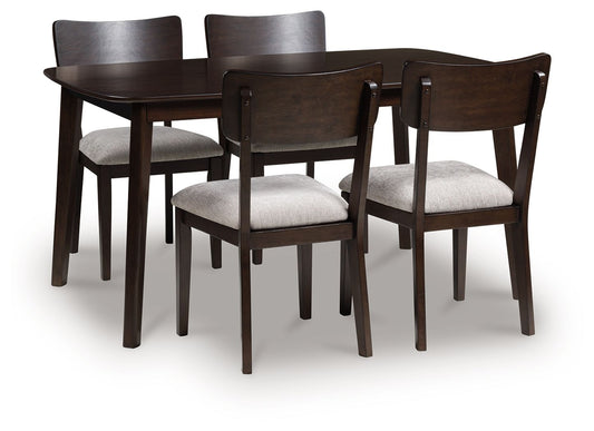 Dantenton - Dining Room Table Set (Set of 5) - Merlot