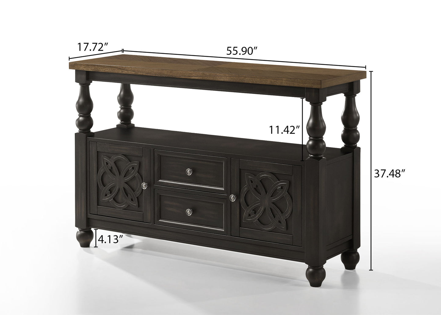 Hilara - Sideboard - Charcoal & Nutmeg