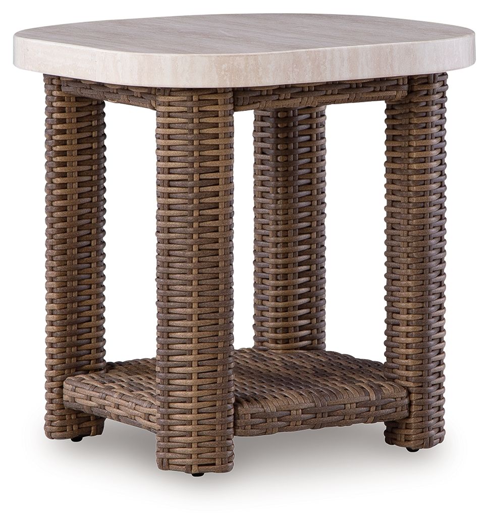 Angel Island - Square End Table - Beige / Brown
