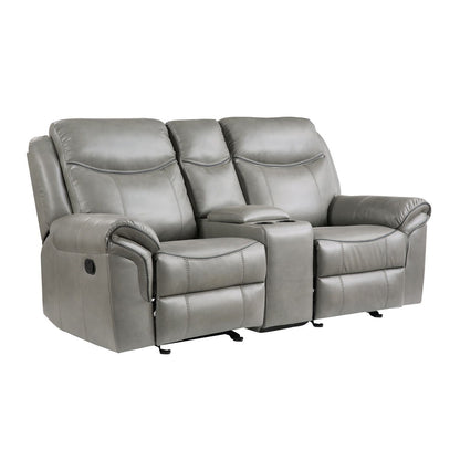 Aram - Double Glider Reclining Loveseat With Center Console, Receptacles And USB Ports