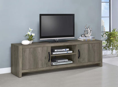 Burke - 2-Door TV Console - Gray Driftwood