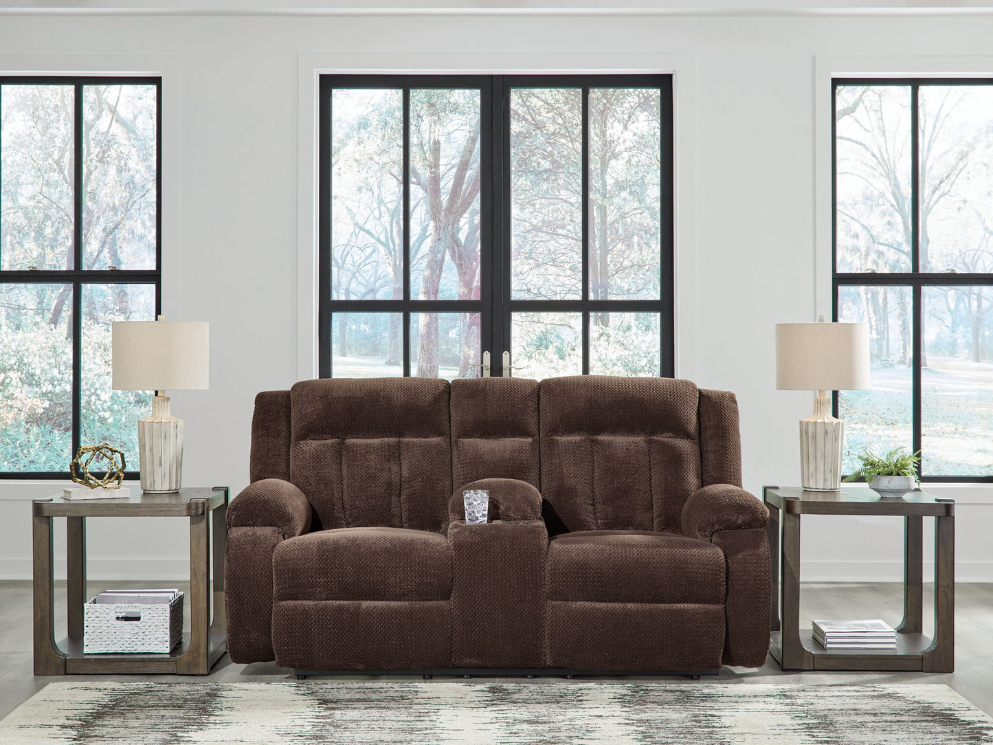 Greely Bend - Double Relcining Power Loveseat With Console
