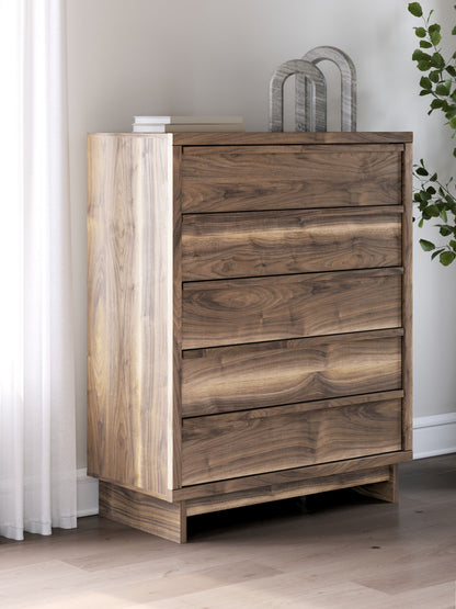 Zadilyn - Five Drawer Wide Chest - Brown