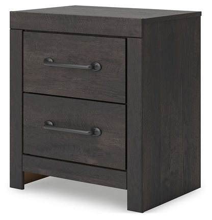 Delmorta - Two Drawer Night Stand - Dark Gray