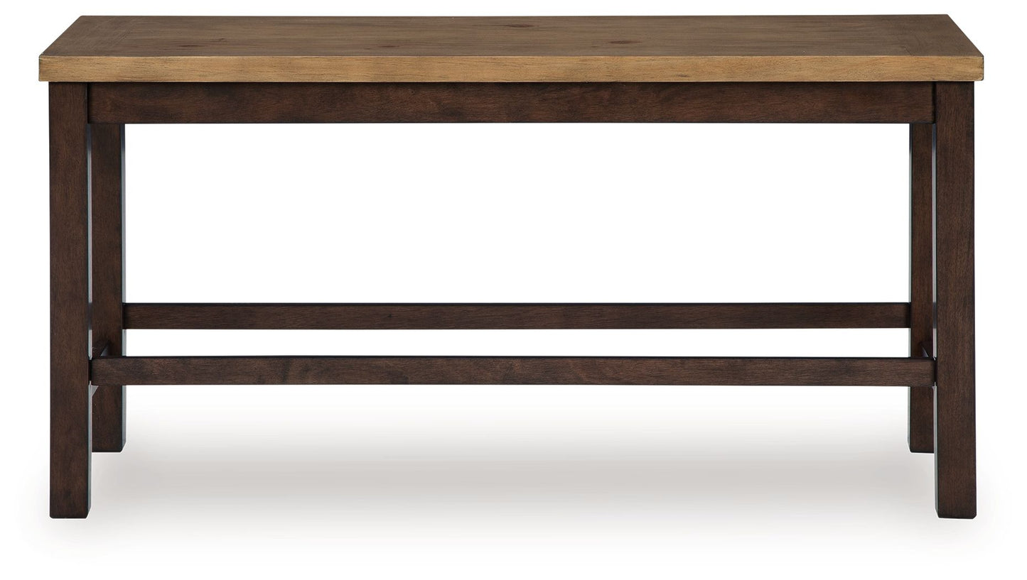 Anixburg - Double Counter Height Bench - Light Brown / Dark Brown