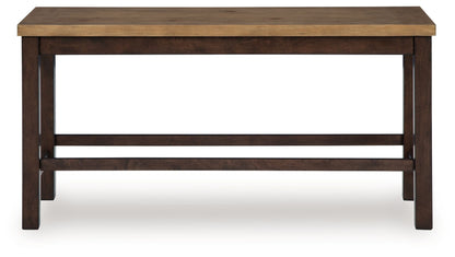 Anixburg - Double Counter Height Bench - Light Brown / Dark Brown