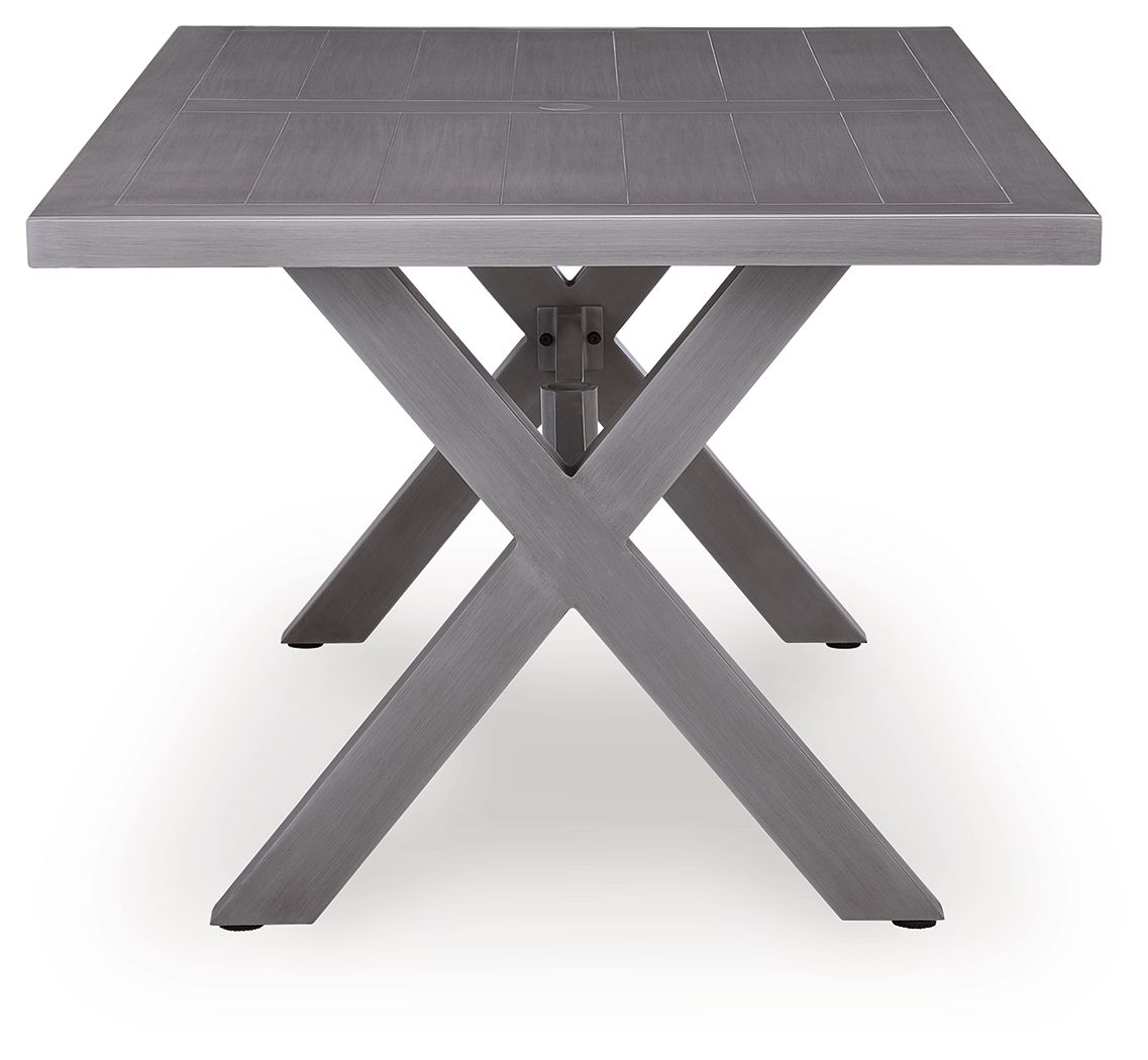 Dillon Beach - Rectangular Dining Table With Umbrella Option - Gray