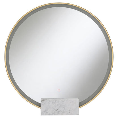 Jocelyn - Round LED Vanity Mirror White Marble Base