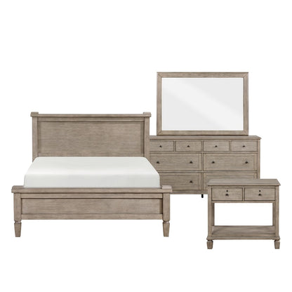 Marceline - 4 Piece Set (Queen Bed, Nightstand, Dresser, Mirror) - Gray