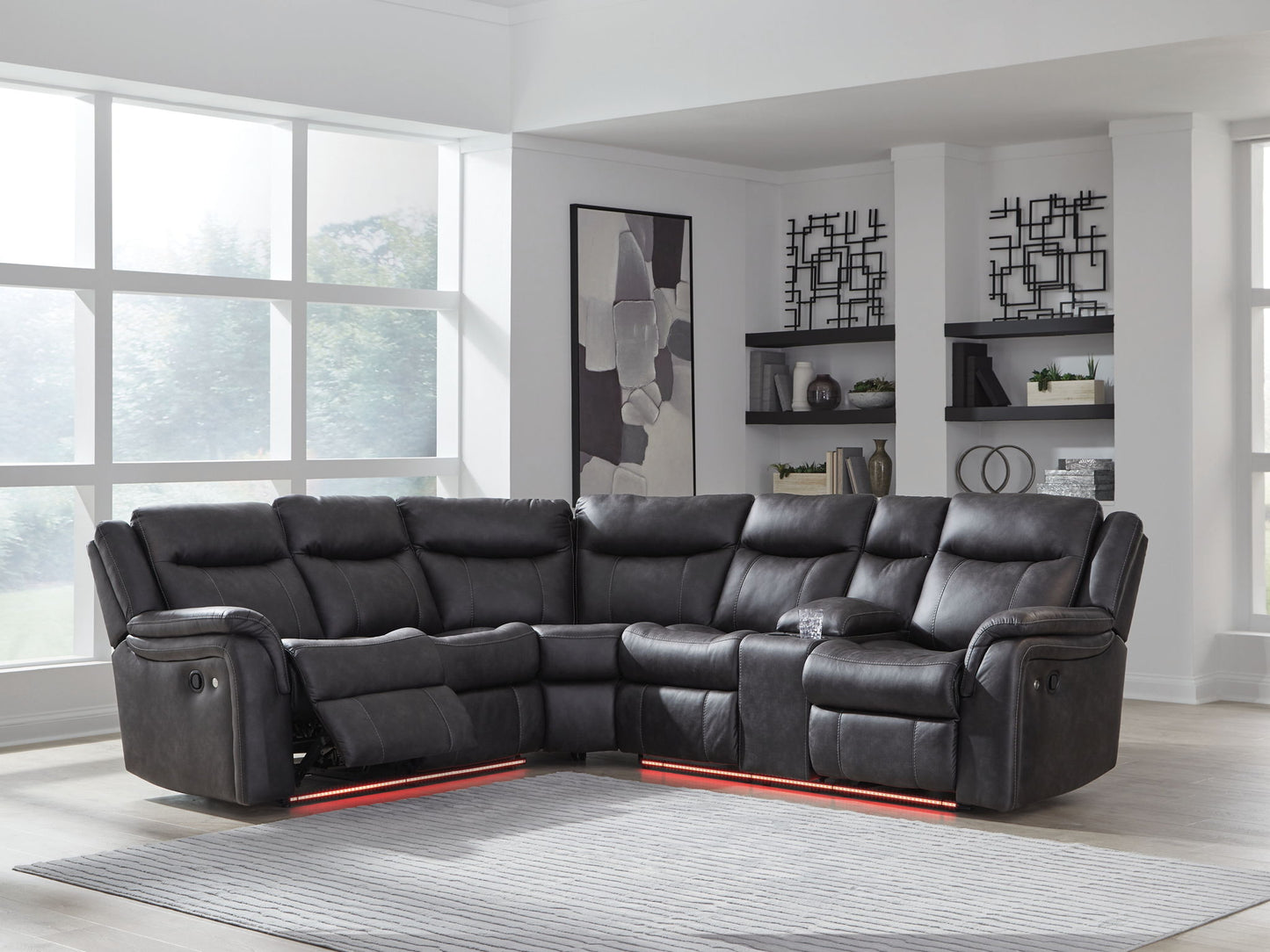 Perarrygin - 2-Piece Reclining Sectional - Carbon