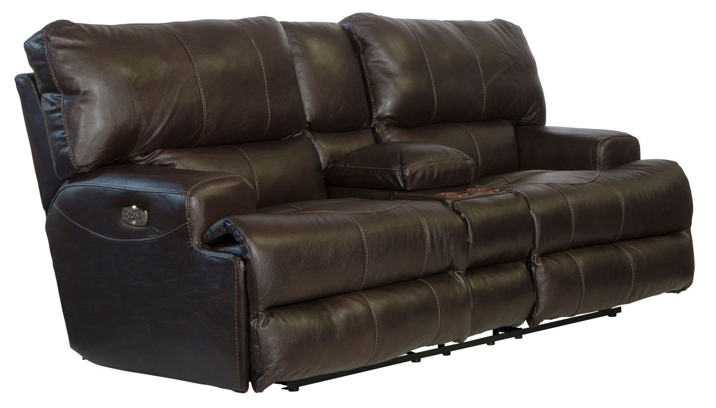 Wembley - Power Headrest With Lumbar Lay Flat Reclining Console Loveseat