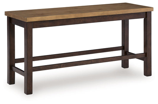 Anixburg - Double Counter Height Bench - Light Brown / Dark Brown