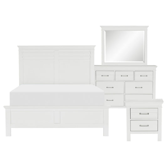 Blaire Farm - 4 Piece Set (Queen Bed, Nightstand, Dresser, Mirror) - White