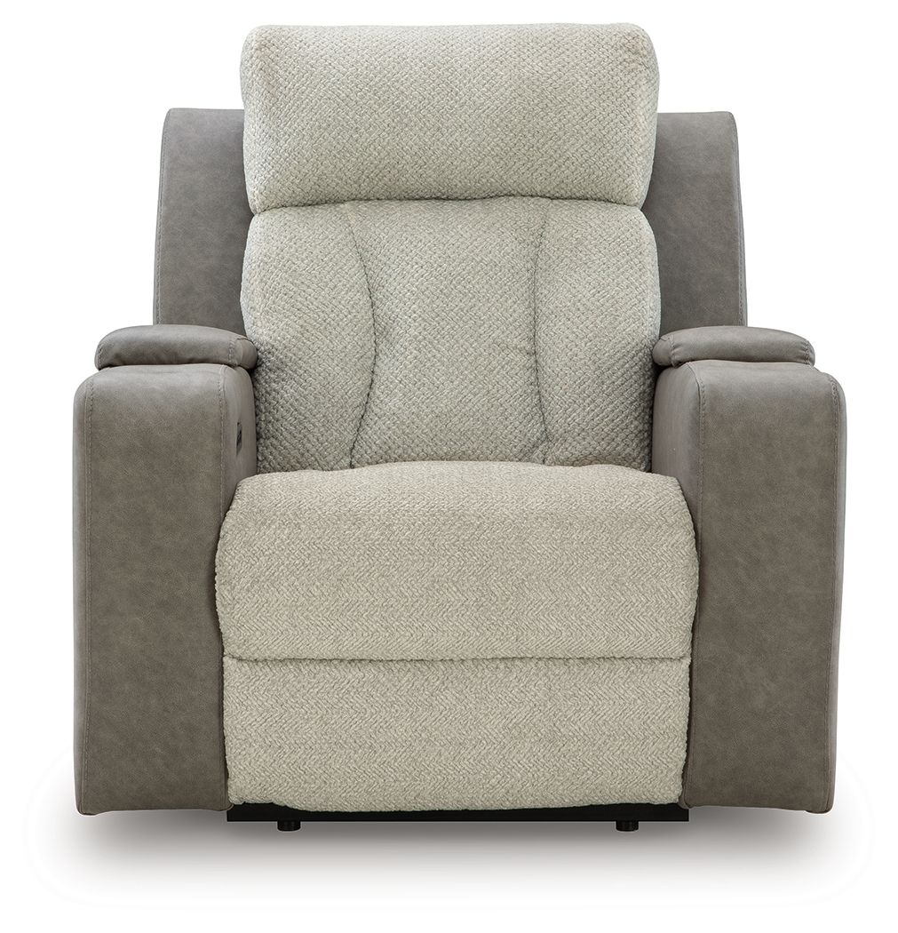 Stately Check - Power Recliner With Adj Headrest - Sisal