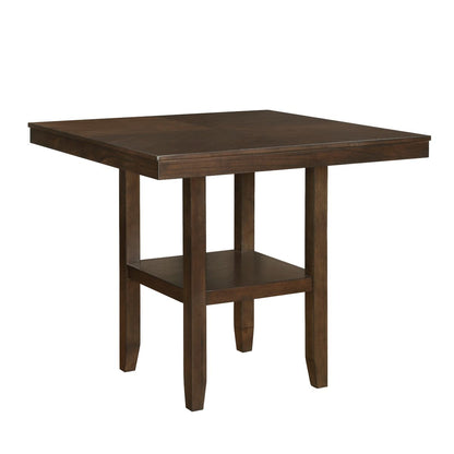 Hutchinson - 5 Piece Counter Height Set - Dark Brown / Beige