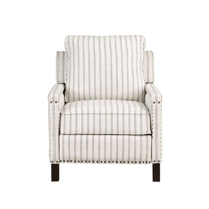 Landrum - Push Back Reclining Chair - White / Gray