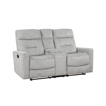 Lyndon - Double Reclining Loveseat With Center Console - Gray