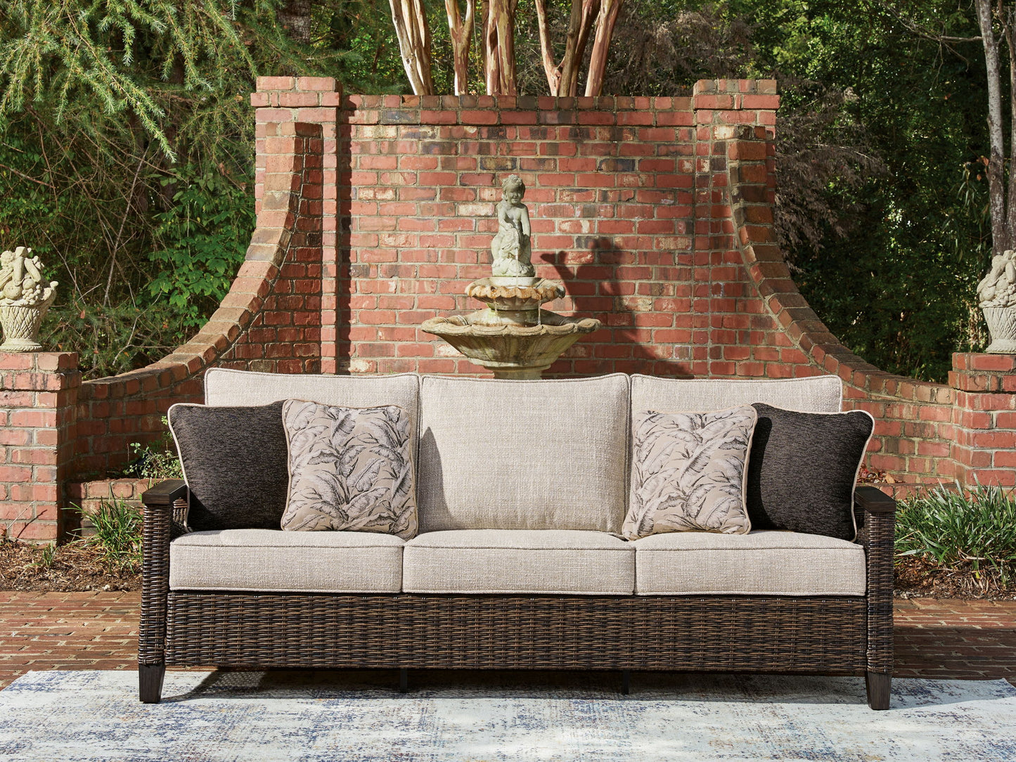 Drakes Beach - Sofa With Cushion - Dark Brown