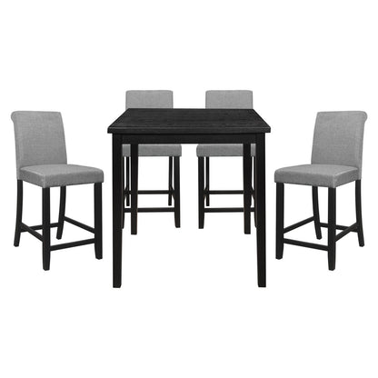 Adina - 5 Piece Dining Room Set (Table & 4 Side Chairs) - Black / Gray