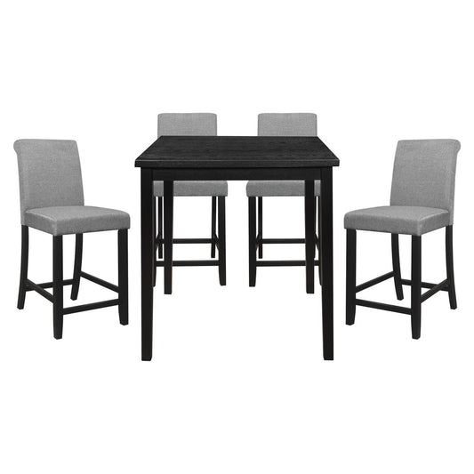 Adina - 5 Piece Dining Room Set (Table & 4 Side Chairs) - Black / Gray