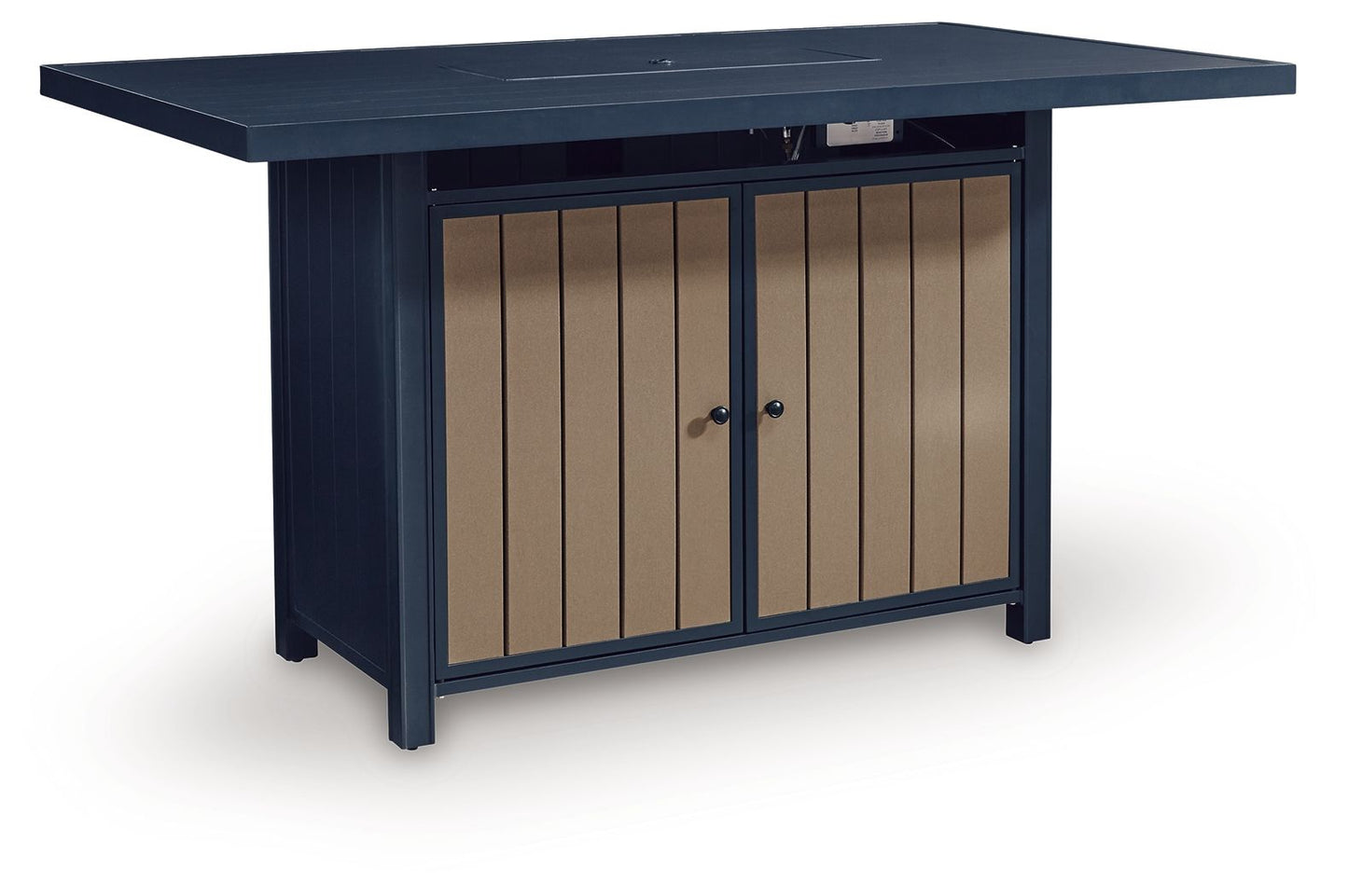 Mabry Shores - Rectangular Bar Table With Fire Pit - Blue