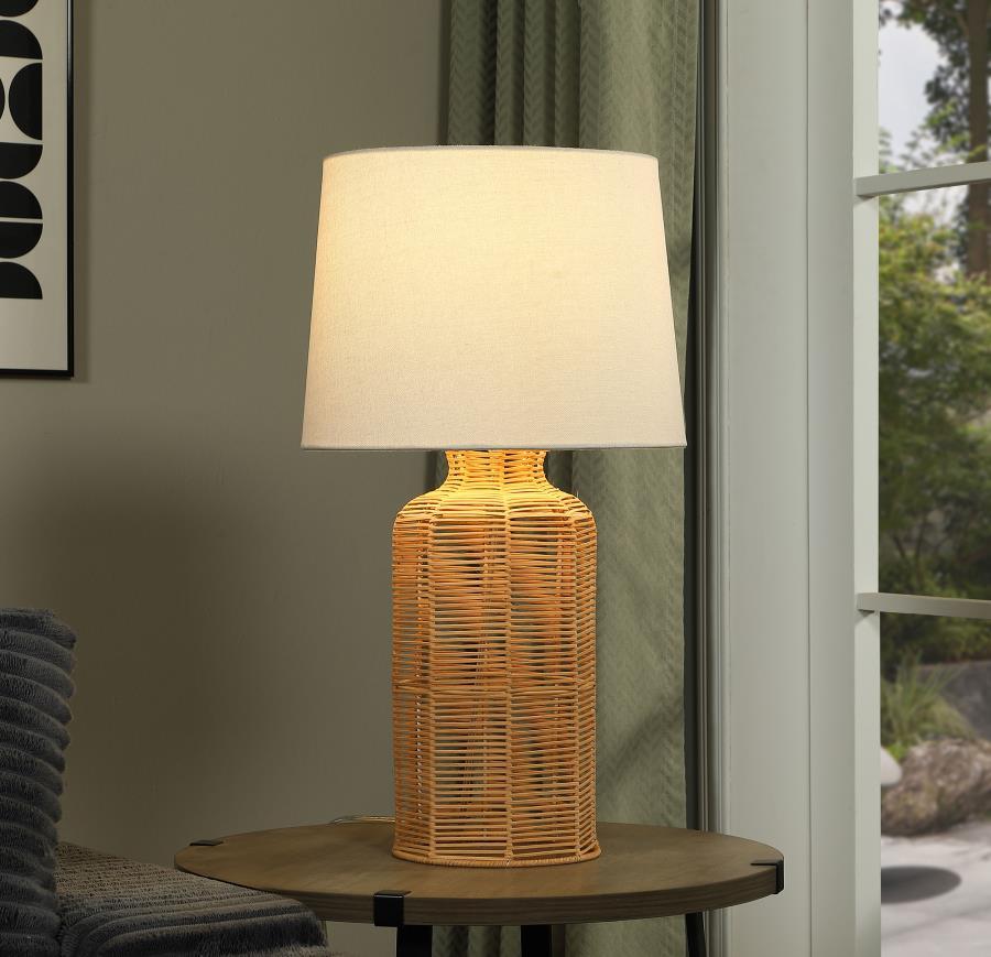 Nairobi - Empire Shade Handwoven Rattan Table Lamp - Natural