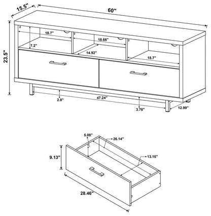 Casey - 2-Drawer Rectangular TV Console