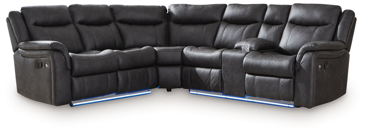 Perarrygin - 2-Piece Reclining Sectional - Carbon