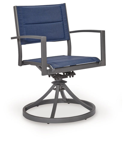 Point Bonita - Sling Swivel Chair (Set of 2) - Blue / Gray