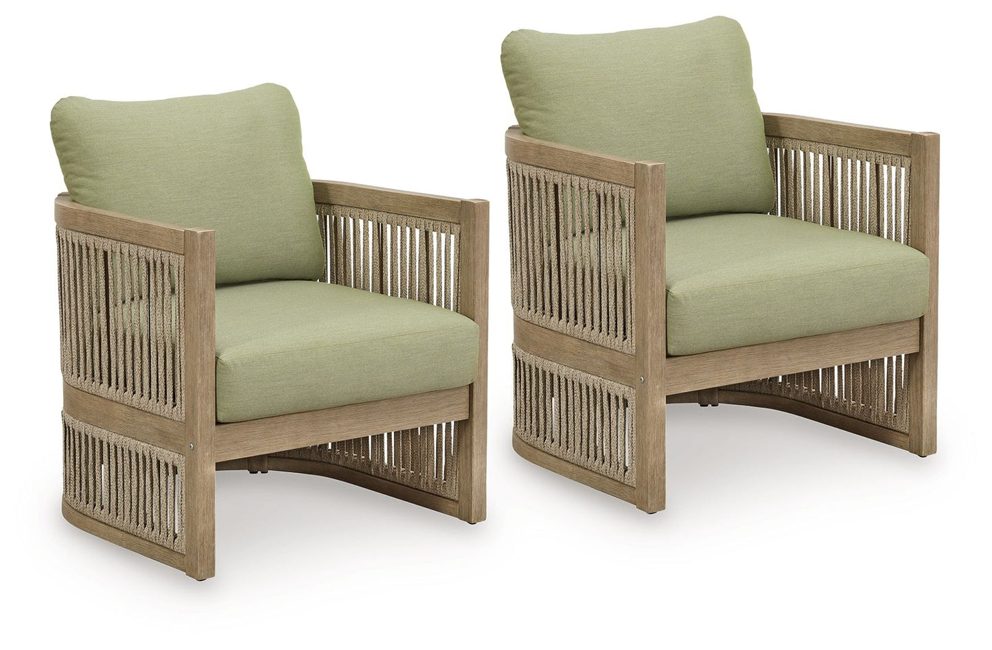 Vision Lane - Lounge Chair With Cushion (Set of 2) - Beige / Green