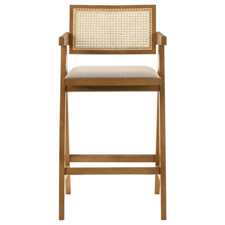 Kane - Woven Rattan Wood Bar Chair (Set of 2) - Light Walnut