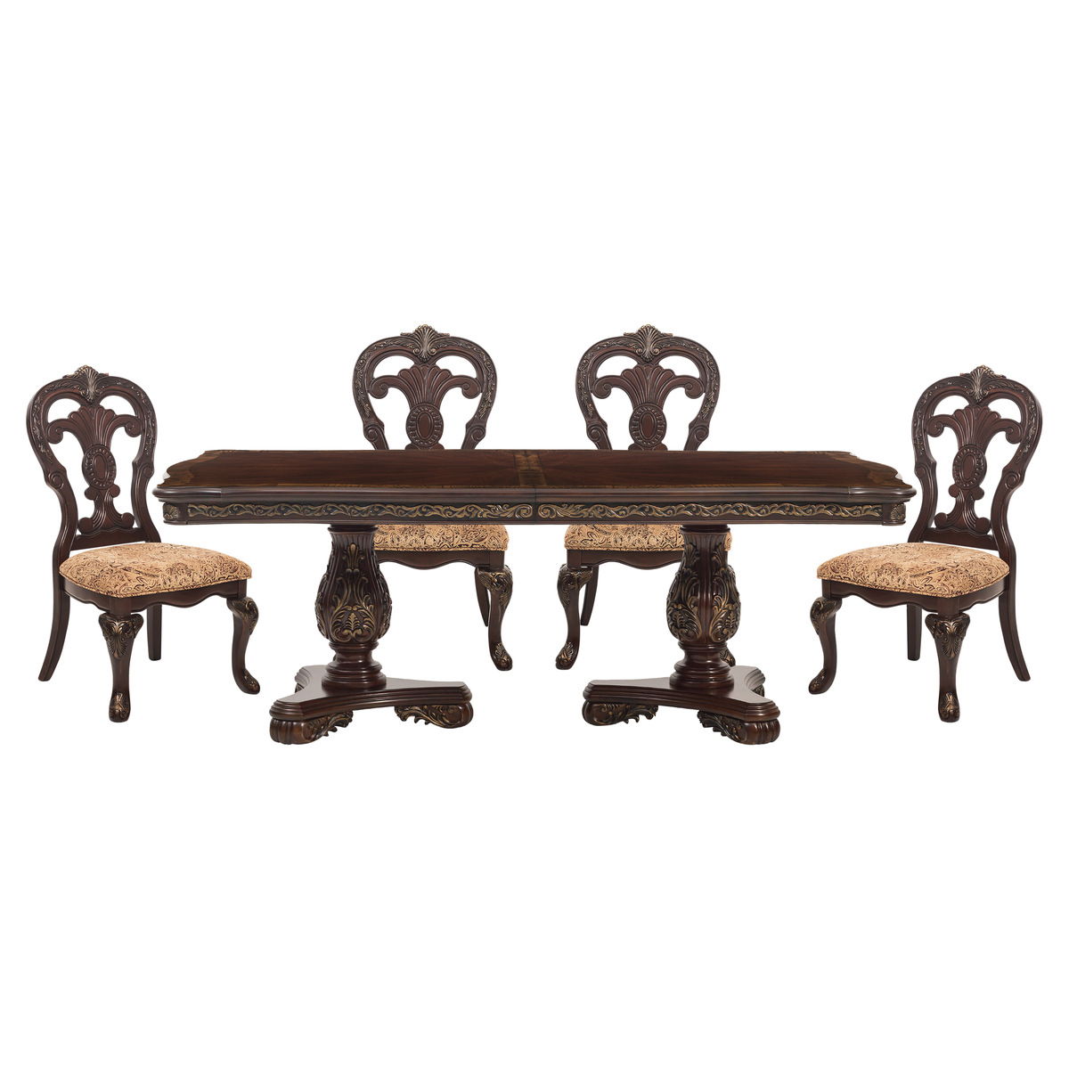 Deryn Park - 5 Piece Set (Table & 4 Side Chairs) - Cherry