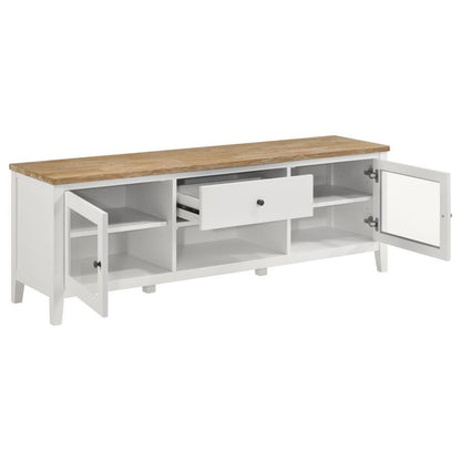 Hollis - 2-Door Wood 67" TV Stand with Drawer - Brown And White