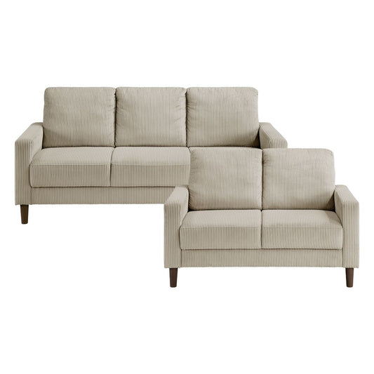 Crandall - Sofa & Loveseat - Taupe