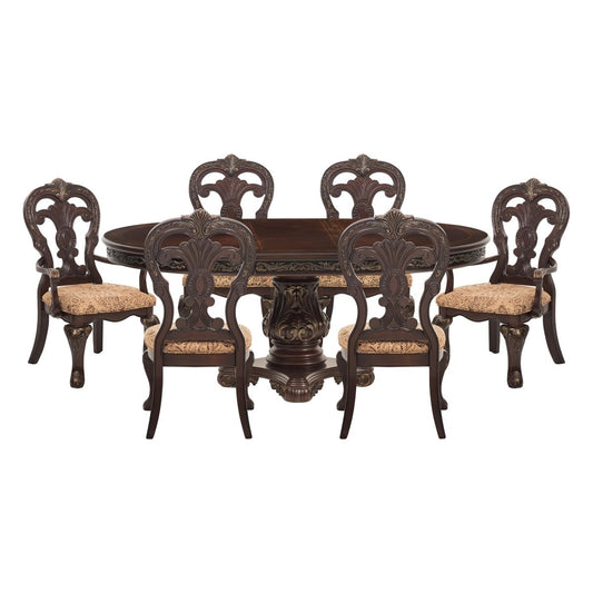 Deryn Park -7 Piece Dining Room Set (Dining Table, 2 Arm Chairs And 4 Side Chairs) - Cherry