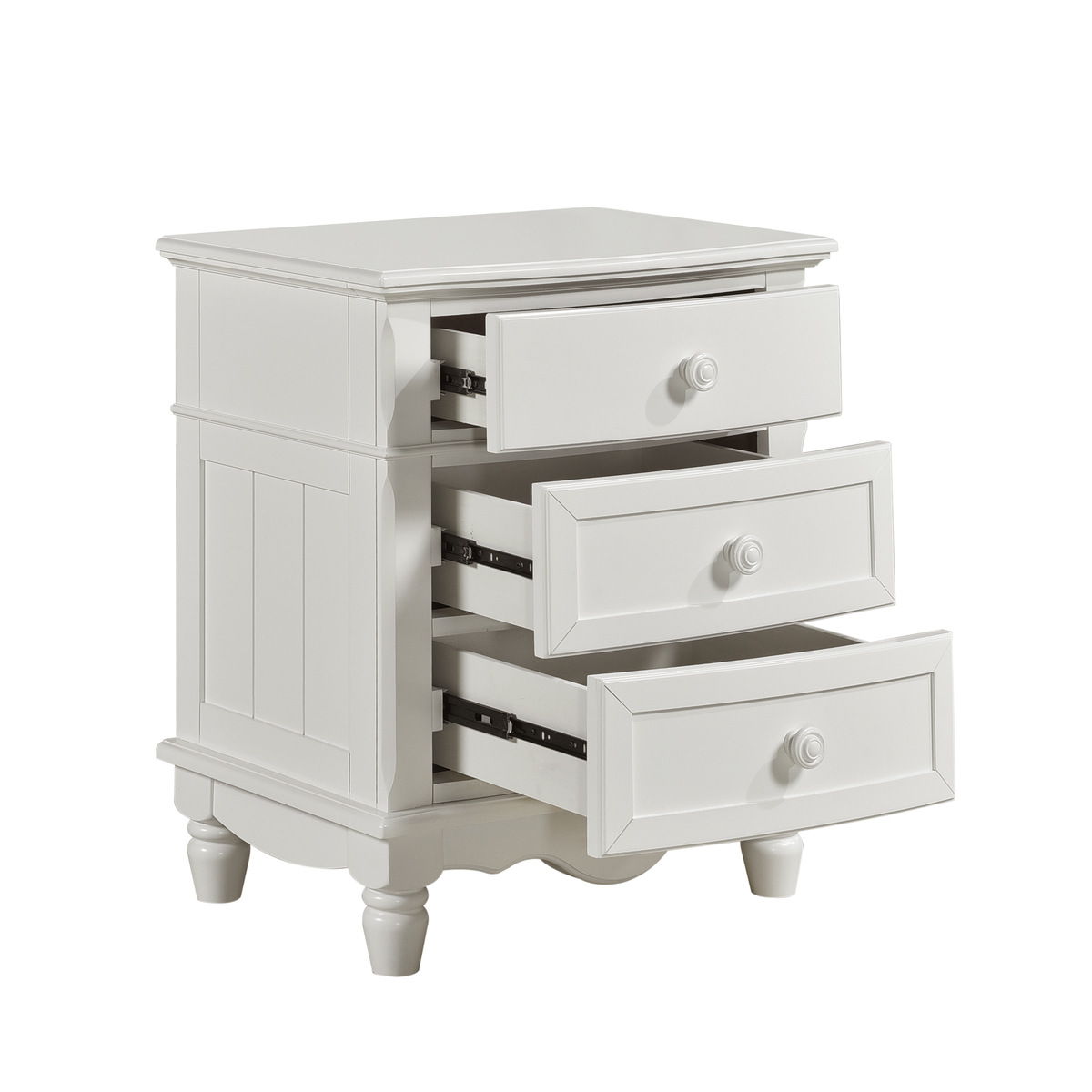 Clementine - 4 Piece Set (Twin Bed, Nightstand, Dresser, Mirror) - White
