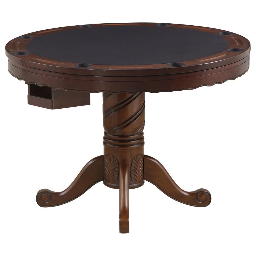 Turk - 3-In-1 Round Pedestal Game Table - Tobacco