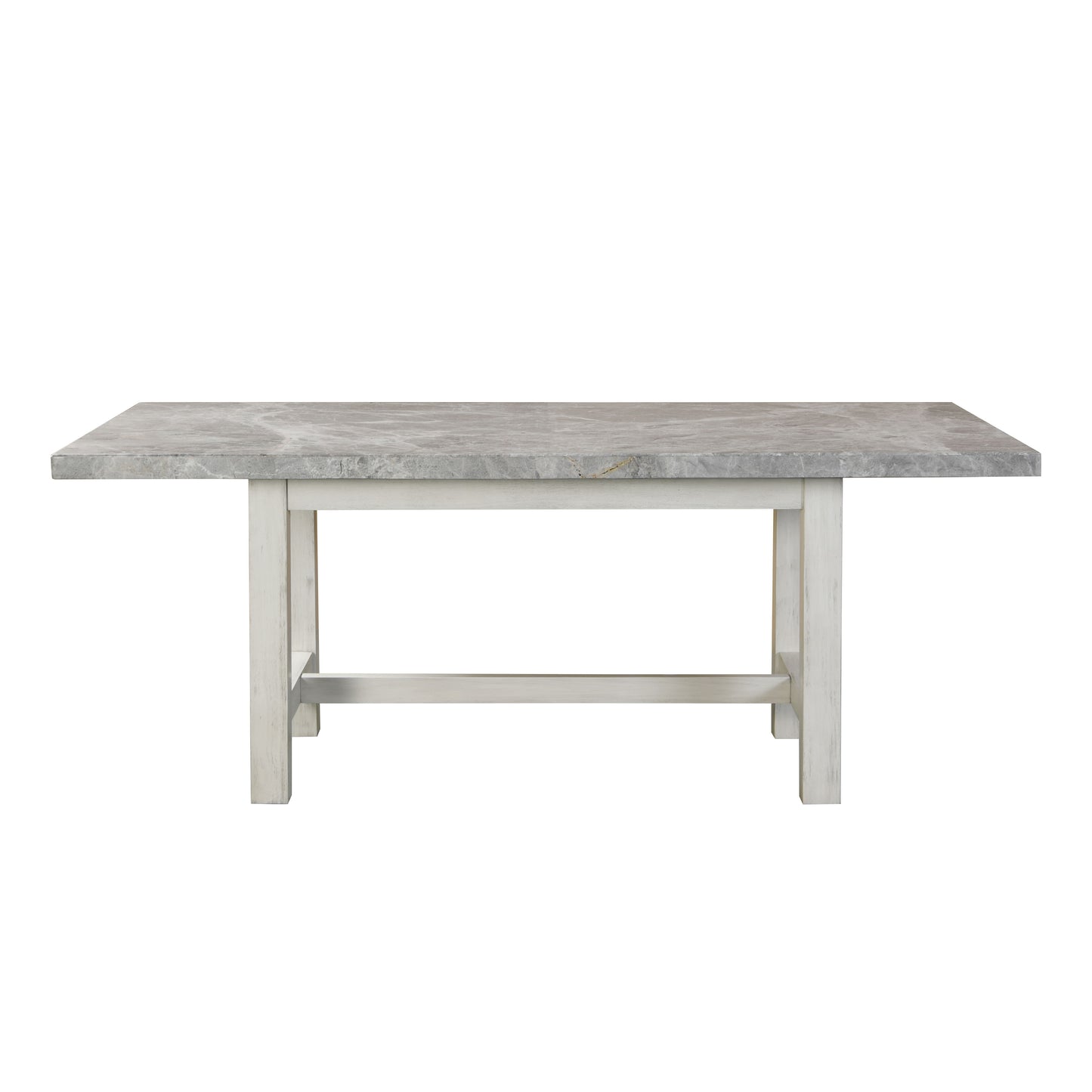 Canova - Gray Marble Top Dining - White