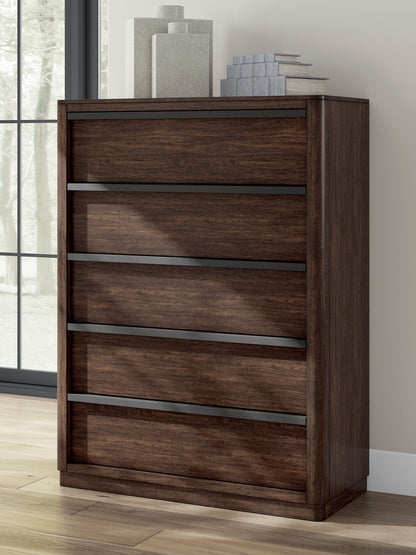 Kendamor - Five Drawer Chest - Dark Brown