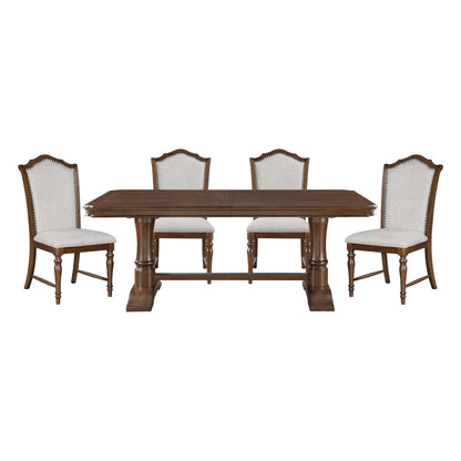Rexford - 5 Piece Dining Room Set (Table & 4 Side Chairs) - Cherry / Gray