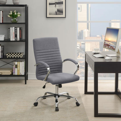 Abisko - Upholstered Office Chair With Casters - Gray And Chrome