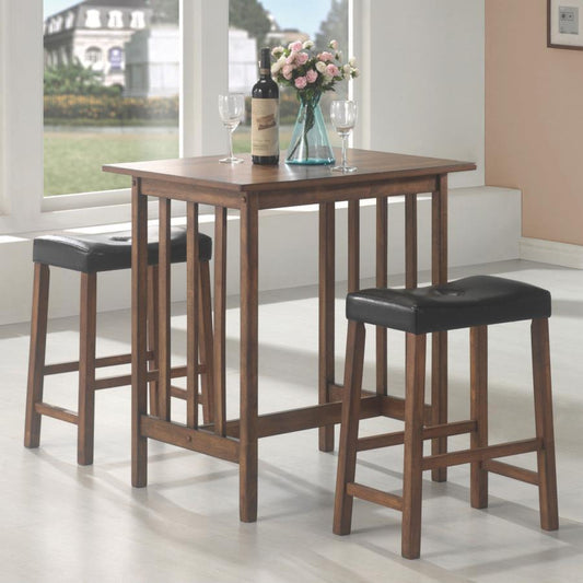 Oleander - 3 Piece Counter Height Dining Table Set Nut - Brown