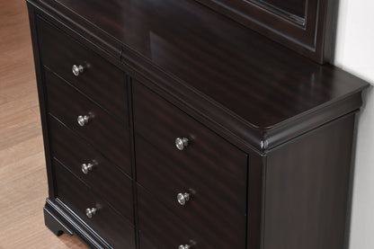 Dominique - 2 Piece Dresser And Mirror - Dark Brown